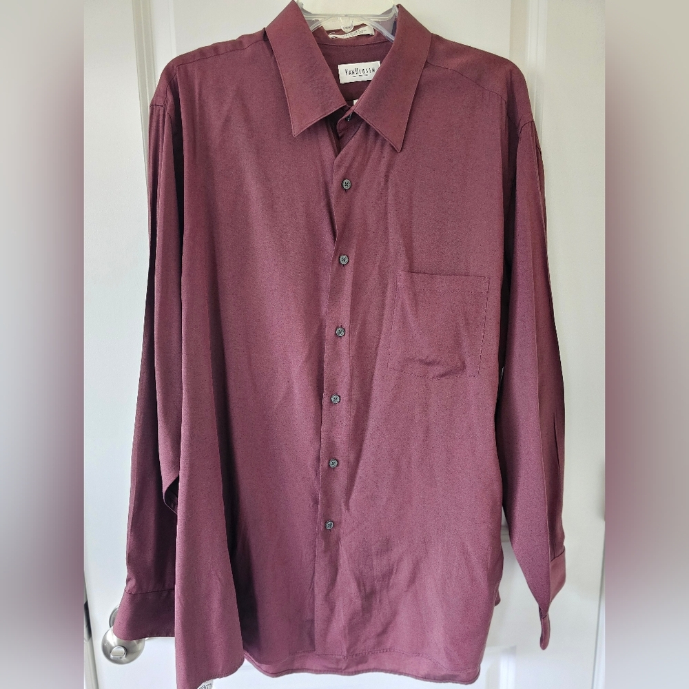 Van Heusen Burgundy Lightweight Casual Button Down Shirt